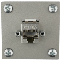 SCREWBoot module plate 50x50mm stainless steel 1-port Cat.6A keystone module