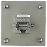 SCREWBoot module plate 50x50mm stainless steel 1-port Cat.6A keystone coupler