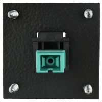 Placa de acoplamiento Keystone 50x50mm Acero inoxidable Acoplamiento simplex de 1 puerto SC OM3, negra
