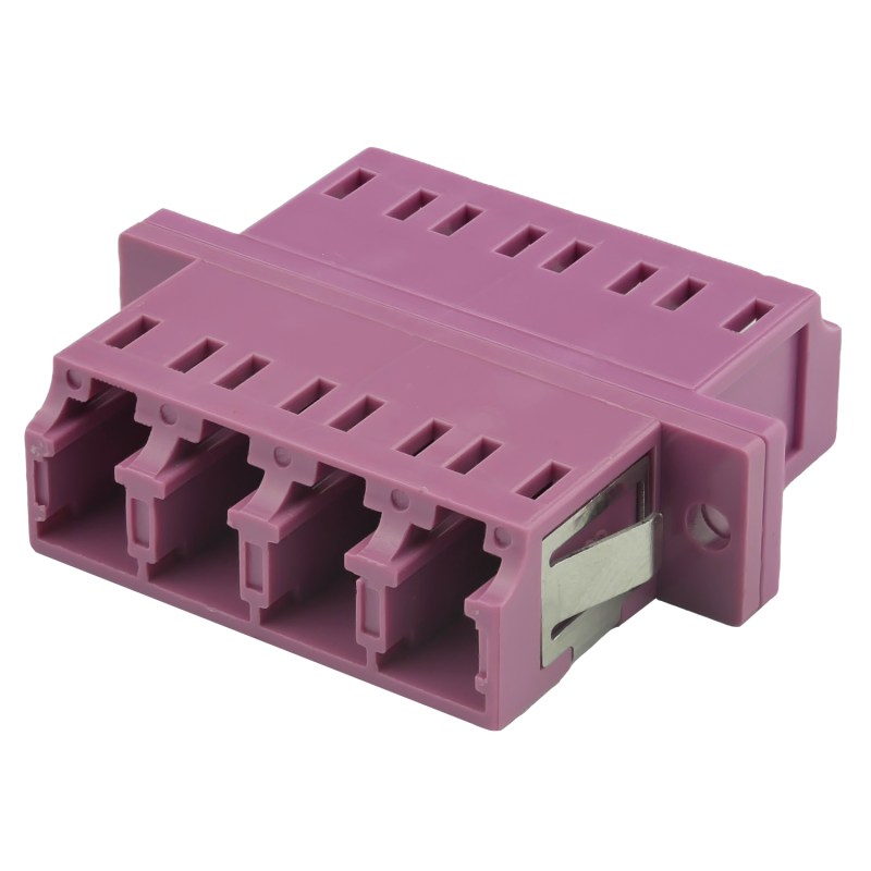 LC Quad 4 port multimode OM4 coupler with flange