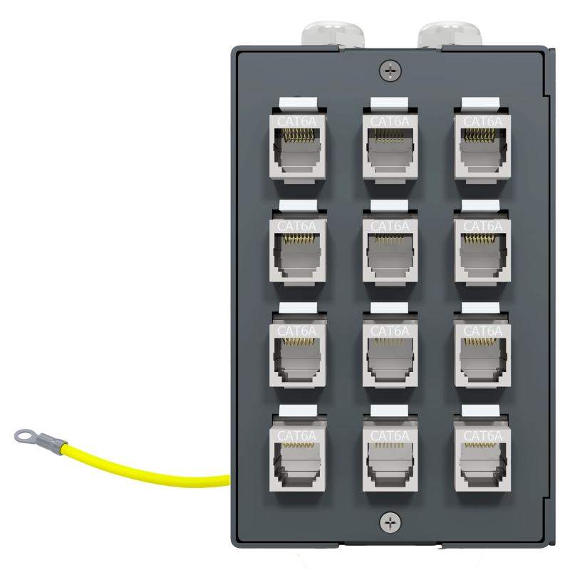 MDB EasyPatch-CU DIN Rail Mounted - 12-Port Cat.6A...