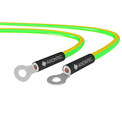Cable unipolar con terminal anular M4 H07V-K 1x4,0mm&sup2; flexible verde/amarillo