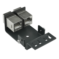 MDB Compact 2 Port DIN rail mount with RJ45 Cat.6A Keystone Coupler steel anthracite