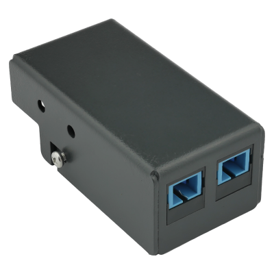 MDB Compact 2 Port DIN rail mount with SC Simplex Singlemode Coupler steel anthracite