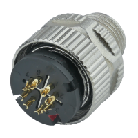 M12 X code 8 pin male shielded Sensor / actuator data connector solder cup