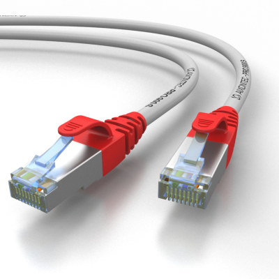 PRO 900S Cat.6A S/FTP RJ45 Patch-cable, Grey-Red