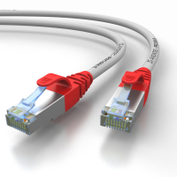 PRO 900S Cat.6A S/FTP RJ45 Patch-cable, Grey-Red 0,5m