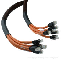 Cat.6A Copper Trunk Cable 6-Port Bundle CAT.7 AWG23/1 LSOH RJ-45 Cable Harness Plug - Plug Shielded, White