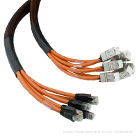 Câble de tronc en cuivre Cat.6A 8 ports, faisceau CAT.7 AWG26/7 PUR RJ-45, connecteur femelle - mâle blindé, rouge