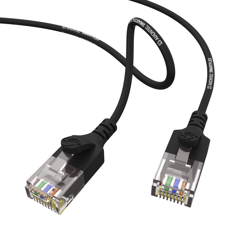 SMARTflex Cat.6 U/UTP Patchkabel AWG32 Schwarz 0,3m