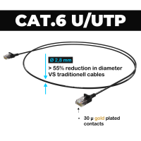 SMARTflex Cat.6 U/UTP Patch cord AWG32  black 0,3m