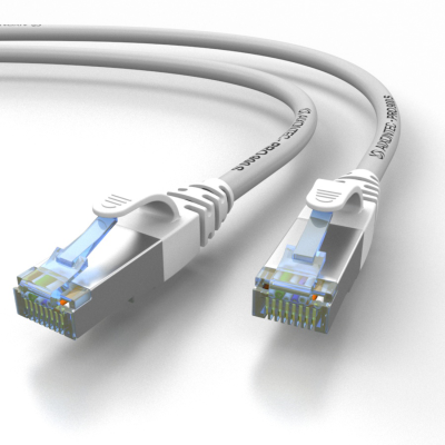 PRO 900S Cat.6A S/FTP RJ45 Patch cable, Grey-White