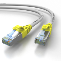 PRO-900S Cable de red Cat.6A S/FTP AWG 27/7 LSOH gris-amarillo, Cat.7 Cable de datos 8,0m
