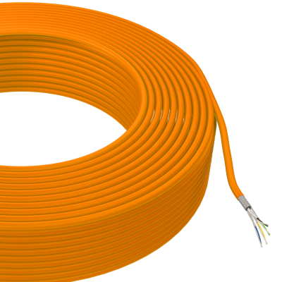 AIXONLAN 1000 Cat.7 S/FTP Installation Cable, Outer Sheath LSOH orange  30m