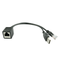 POE Kabel RJ-45 weiblich - RJ45 m&auml;nnlich + USB