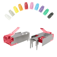 RJ45 Stecker Hirose TM21 Cat.6 shielded with coloured boot