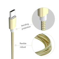AIXONflex USB Cable Typ C Duo-Pack stainless steel gold...