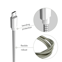 AIXONflex USB Cable Type Micro B 2-Pack stainless steel gold and silver
