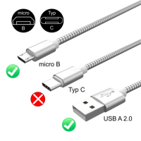 AIXONflex USB Kabel Type Micro B Duo-Pack Edelstahl Gold und Silber