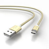 AIXONflex USB cabel Type Micro B Duo-Pack stainless steel gold and silver 1,0m