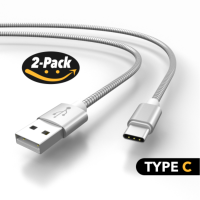 Pack 2 unidades AIXONflex Cable USB tipo C acero inoxidable