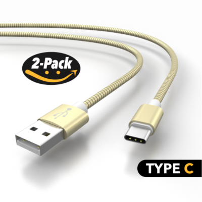 Pack 2 unidades AIXONflex Cable USB tipo C acero inoxidable  1,0m