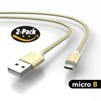 AIXONflex USB Kabel Micro B 2-Pack Edelstahl