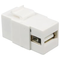 USB Keystone Kupplungs Modul Adapter 2.0 B weiblich zu A weiblich wei&szlig;