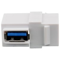 USB Keystone Kupplungs Modul Adapter 3.0 A weiblich zu A weiblich wei&szlig; 90&deg; gewinkelt