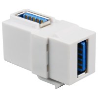 M&oacute;dulo adaptador Keystone USB 3.0 A hembra -A hembra, 90 &deg; grados, blanco