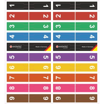 Kabelfahne mit 9 verschiedenen Farben auf Transparenter Folie