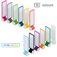 Kabelfahne PVC frei mit Beschriftungsfeld in 12 verschiedenen Farben. 24 St&uuml;ck pro Blatt 10PACK