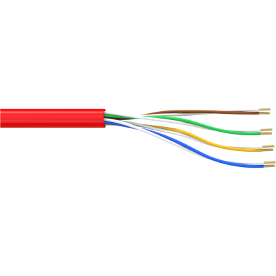 AIXONLAN-500 Cable de datos Cat.6A U/UTP AWG 24/7 flex LSOH rojo