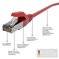 PRO-400M Cat.6 U/FTP RJ45 Cable de red Draka UC 400 AWG 27/7 LSOH Rojo 5m