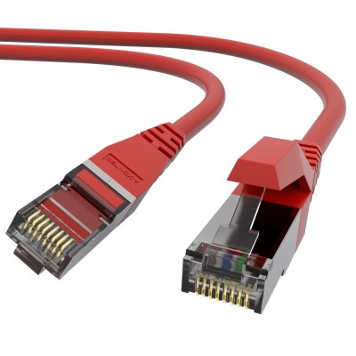 PRO-400M Cat.6 U/FTP RJ45 Cable de red Draka UC 400 AWG 27/7 LSOH Rojo 1,5m-2-PACK