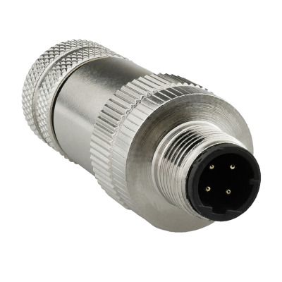 M12 d code 4 pin circular connector shielded male field mountable IP65/67