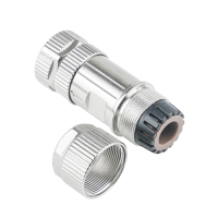 M12 D codificado conector de 4 pines hembra apantallado cableable en campo IP65/67