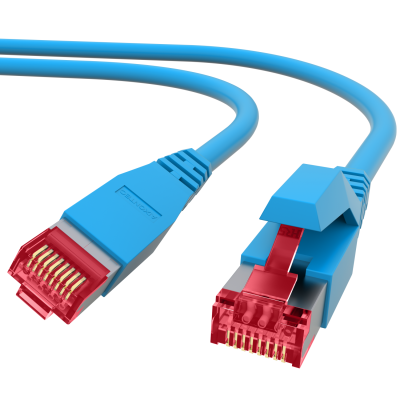 PRO-900M21 RJ45 Cable de red 10 Gbe/500 MHz. Cat.7 S/FTP Cable de datos  LSOH azul 0,35m-2PACK