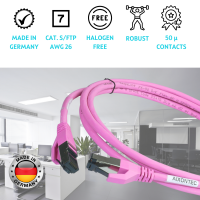 PRO-900M Cable de red Cat.6A S/FTP AWG 27/7 LSOH magenta 0,5m-10PACK