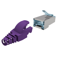RJ-45 Cat.6 Plug with guide plate and colored boots...
