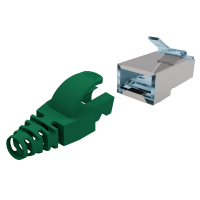 RJ-45 Cat.6 Plug with guide plate and colored boots Green...