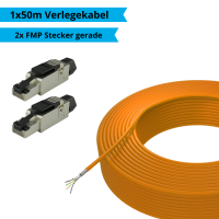 Set de instalaci&oacute;n con cable de red CAT.7 de 50 m y 2x conectores RJ45 (3 piezas)