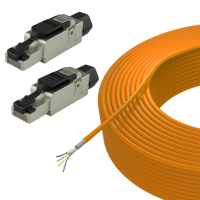 Network installation set 100m CAT.7 installation cable &amp; RJ45 plug 3 parts