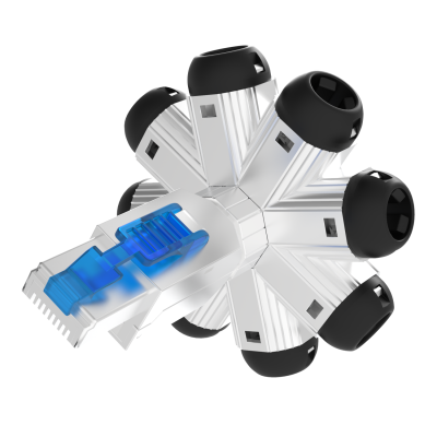 RJ45 plug Cat.6A, shielded ,tool less and field mountable