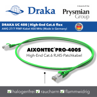 PRO-400S Cat.6 U/FTP RJ45 Cable de red Draka UC 400 AWG 27/7 LSOH verde 5m
