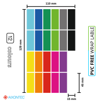 24 etiquetas envolventes en 12 colores diferentes Sin PVC