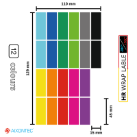 48 Label in 12 diffrent colours 24 x Port Label und  24 x wrap label heat resistant