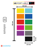 48 etiquetas en 12 colores diferentes 24 etiquetas de puerto y 24 etiquetas envolventes resistentes al calor