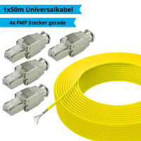 Netzwerk Universal Set 50m CAT.7 Universal Kabel &amp; RJ45 Stecker 5-teilig
