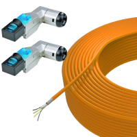 Network installation set angeld 50m CAT.7 installation cable orange &amp; RJ45 plug 3 parts